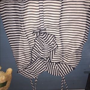 Black and white striped tank